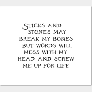 Sticks and stones Posters and Art